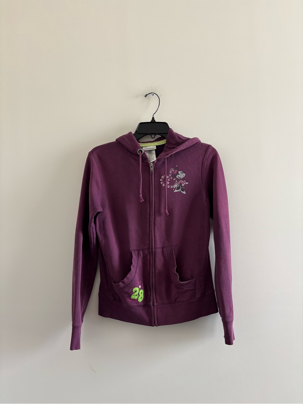 Vintage Disney Parks Minnie Mouse Zip Up Hoodie Purple Graphic Women S Grunge